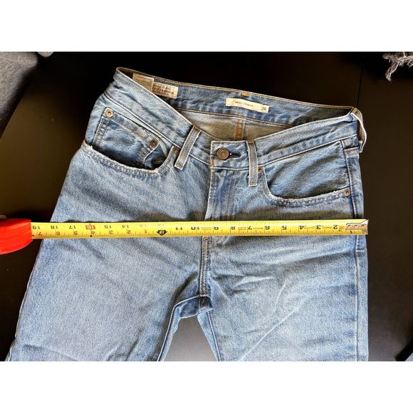 Levis Women Middy Straight Jeans, Washed Black, Size W26, red tab, zip fly - Picture 10 of 14